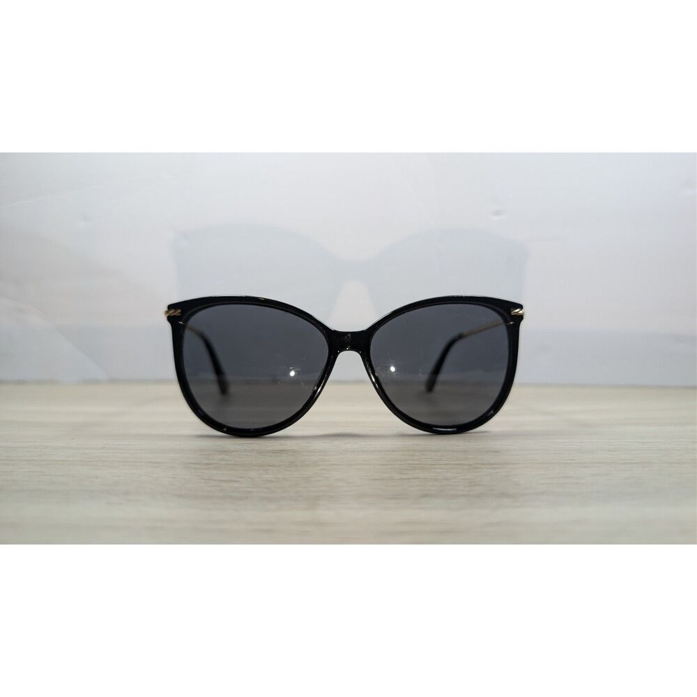 BCBGeneration Black Round Sunglasses Gold Rope Arms Designer Style